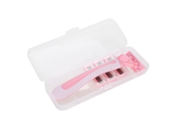 Razor Manual Para Mulheres Com 6 Lâminas De Aço Inox E 4 Cabeças, Depilador Corporal Rosa Anti-aderente