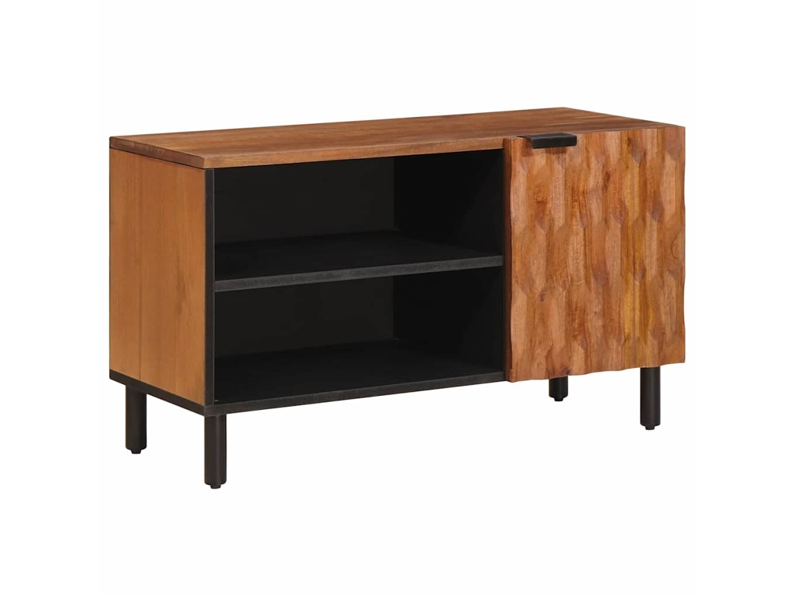 Vidaxl Gabinete Para Tv Acabamento Em Acácia Marrom 80 X 33 X 46 Cm