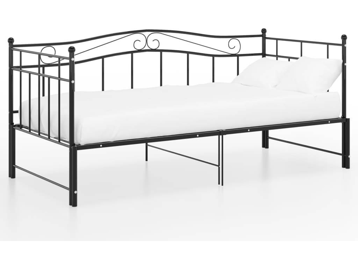 vidaXL Estrutura sofácama de puxar 90x200 cm metal preto Worten.pt
