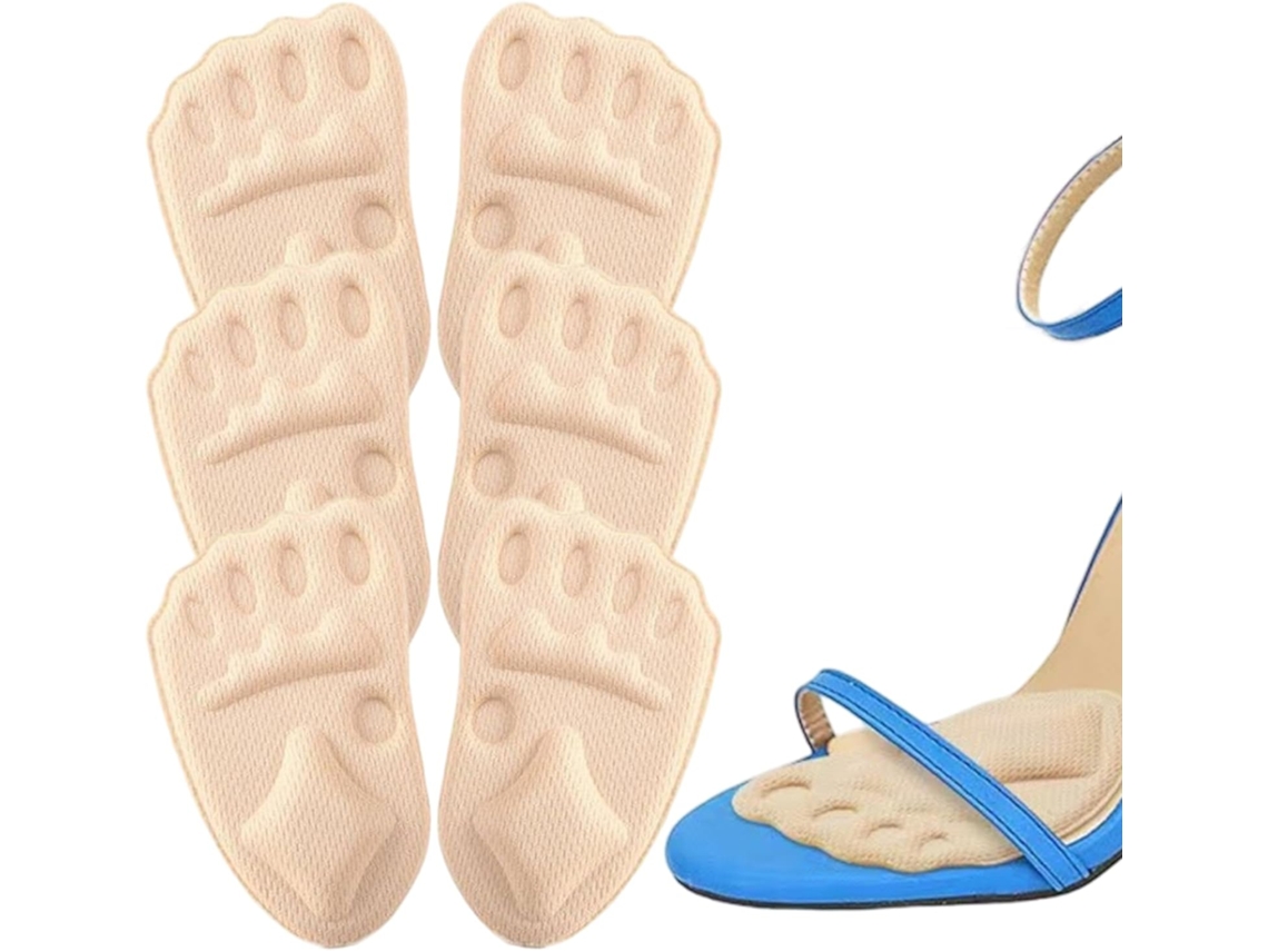 Conjunto De 3 Pares Protetores Pés Femininos, Com Adesivo Na Parte Traseira, Ideais Para Sapatos De Salto Alto
