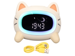 Relógio Alarme Infantil LAXISCREED Luz Noturna Gato