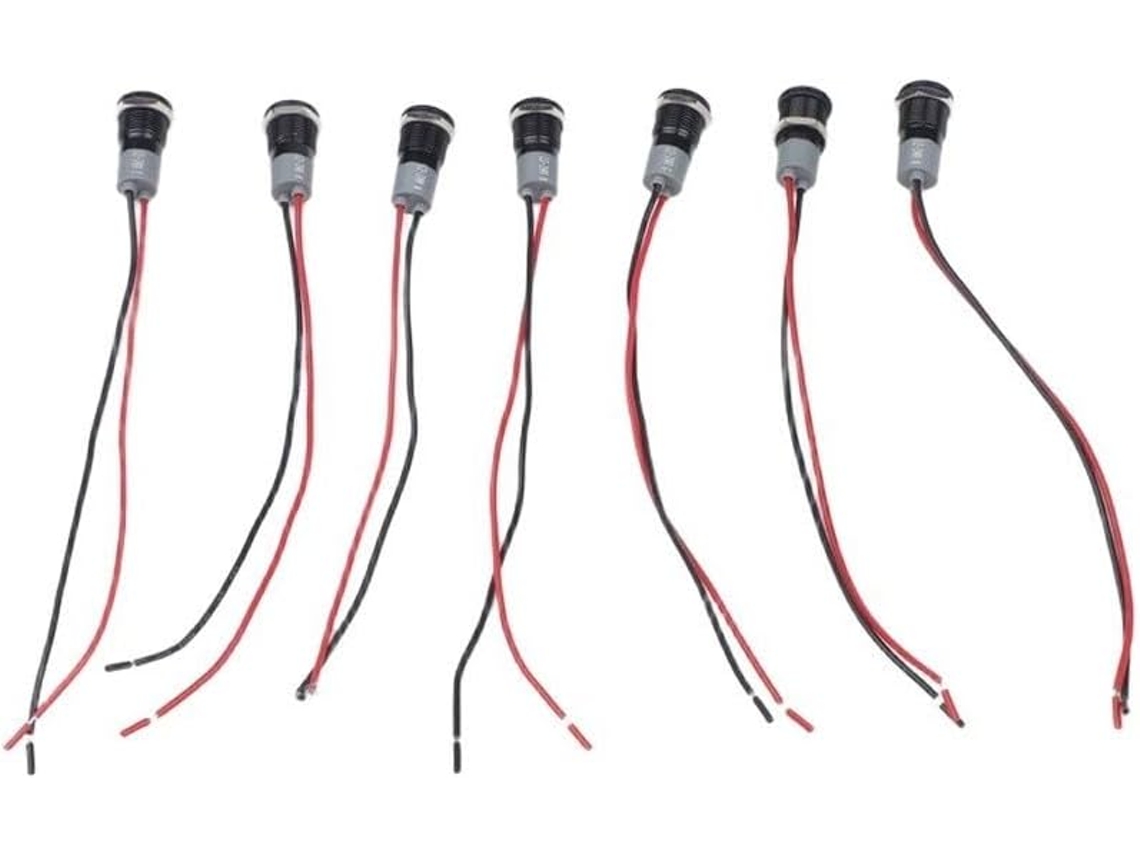 Luz Indicadora Led De 12mm, À Prova D Água Ip67, Lâmpada De Sinalização Metálica Para Trator, Rv, Motocicleta, Barco, Dc