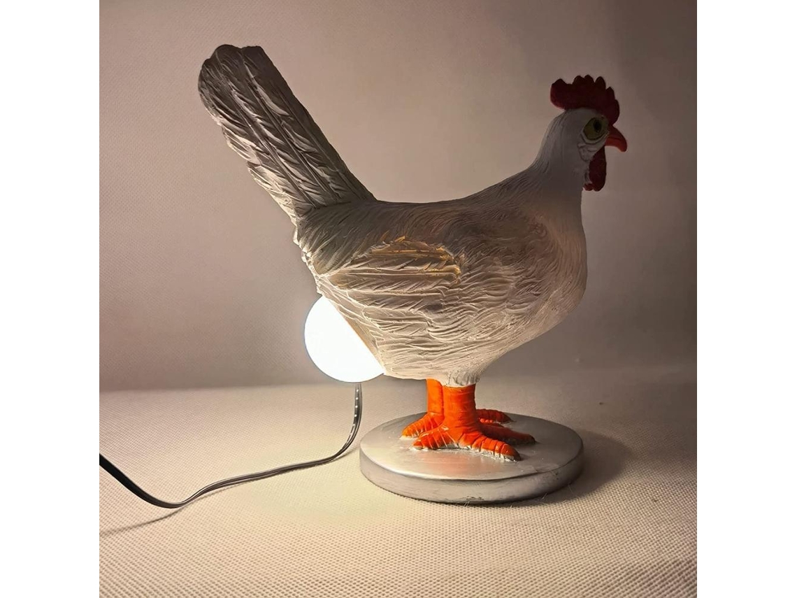 Luz De Noite Decorativa Galinha Em Resina