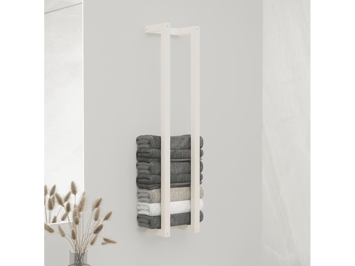 Vidaxl Toalheiro 23x18x110 Cm Pinho Maciço Branco