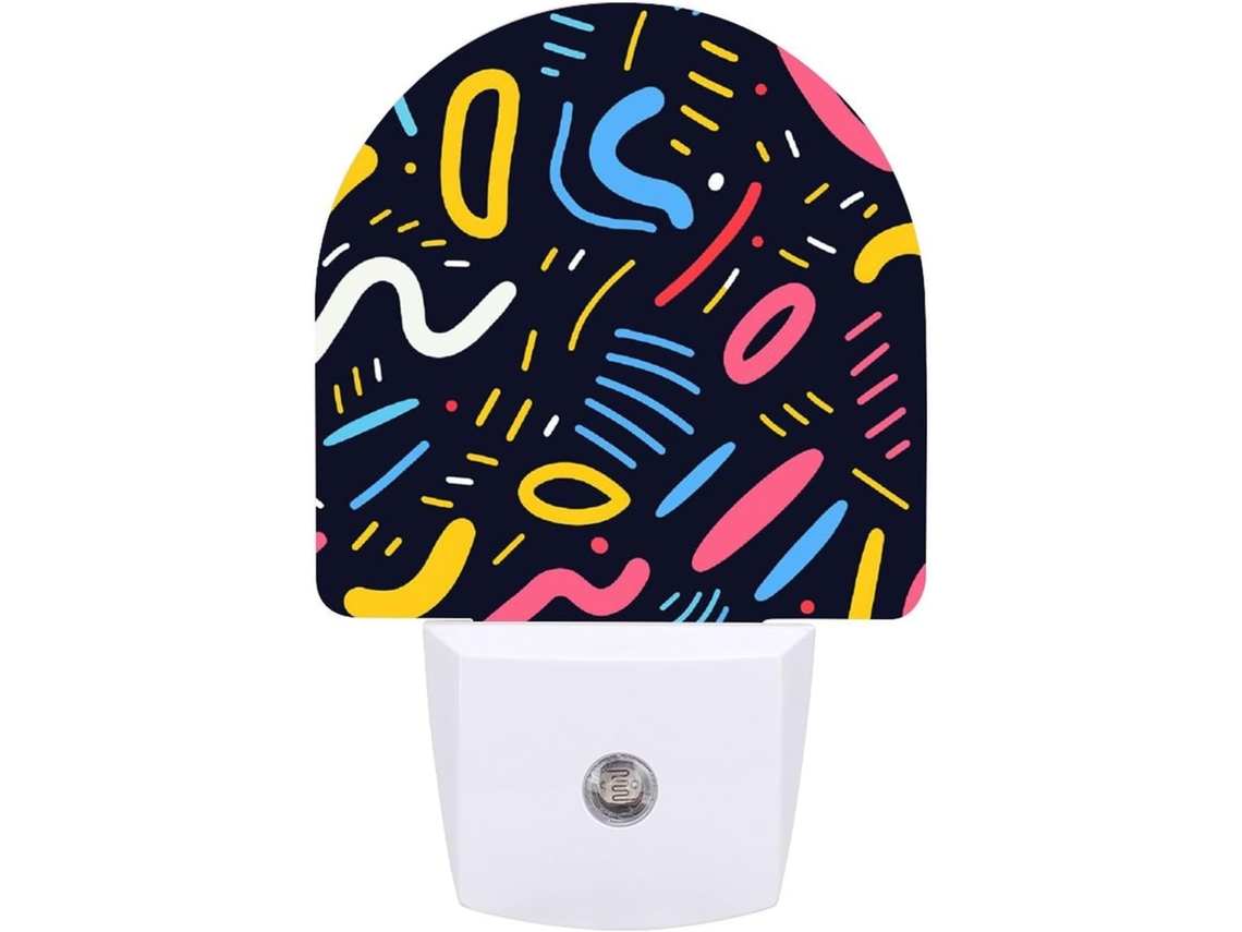 Luminárias Noturnas De Parede Com Plugue, Com Linhas Impressas Simples, Luzes Noturnas De Led Com Sensor, Luz Noturna