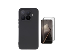 Kit Vidro Temperado Capa Silicone Líquido Phonecare Para Xiaomi 17t 5g - Preto