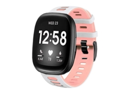 Bracelete Pioneer para Fitbit by Google Versa 4 Branco e Rosa