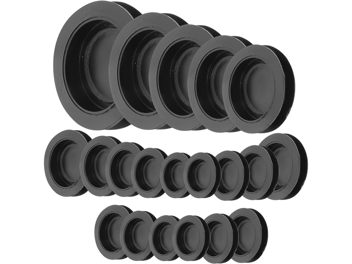 Rolhas Redondas De Borracha Preta, Tamanhos 26-38mm, Reutilizáveis E Confiáveis, Pacote Com 20 Unidades, Ideais Para