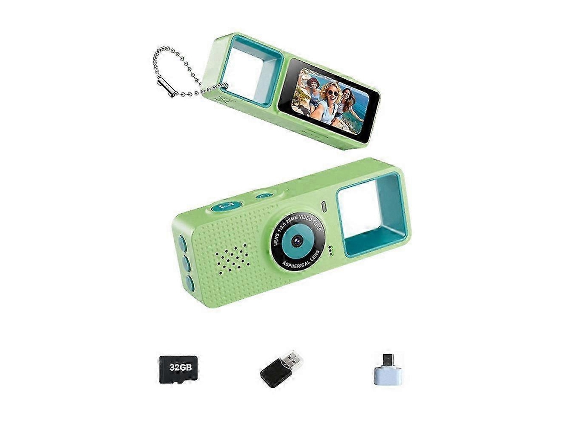 Mini Câmara Fotográfica Digital De Chaveiro Com Ecrã De 0,9 Polegadas E Gravação De Vídeo 1080, 32 Gb