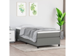 Vidaxl Estrutura de Cama com Molas 90x190 Cm Tecido Cinzento escuro