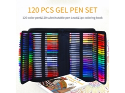 Conjunto de 60 Canetas Gel com Glitter e 30 Recarregáveis Ponta Fina para Colorir Desenhos Escola Art Supplies