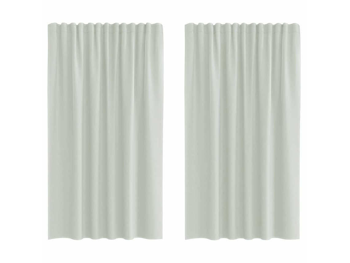 Cortinas de Voile com Bolsos para Varão 2 Pcs Cinzento claro MAISON EXCLUSIVE