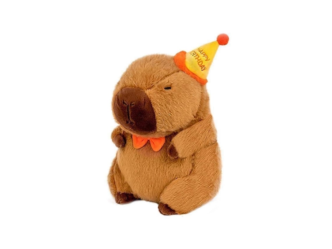 Pelúcia De Capivara De Aniversário, Macia, Boneco Com Chapéu E Laço, Presente