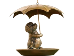 Alimentador De Pássaros Com Guarda-chuva, Dispensador De Metal Charmoso