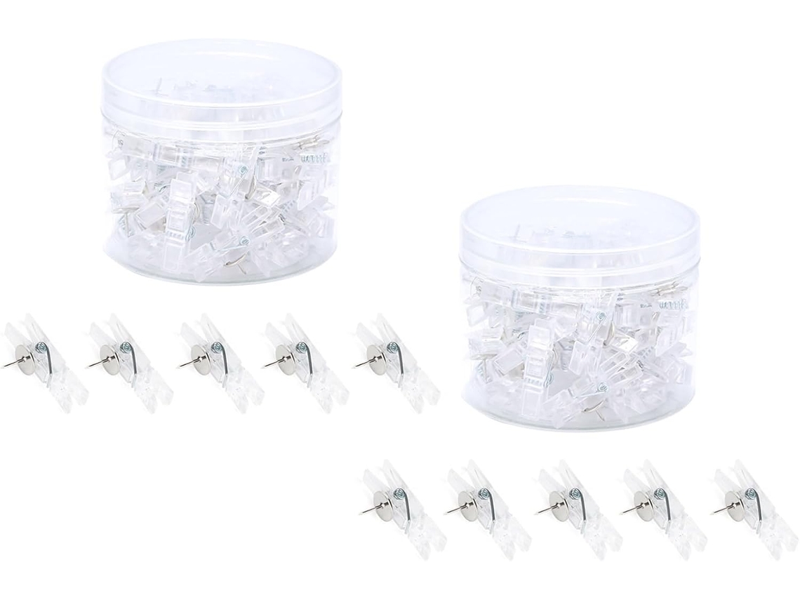 Conjunto De 80 90 Prendedores Cortiça Transparentes