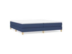 Estrutura de Cama com Molas 200x200 Cm Tecido Azul MAISON EXCLUSIVE