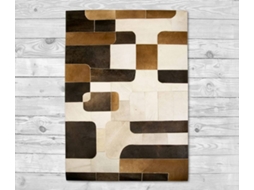 Tapete ZERIMAR Patchwork (Castanho - 180x120 cm - Pele)