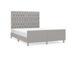 Bed Frame With Headboard, Bed Frames With Headboards Vidaxl Cinzeto Tecido (140 X 200 Cm)