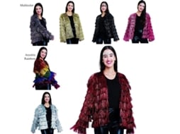 Casaco com franjas em várias cores para mulher