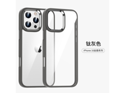 Capa Para Iphone 17 Cinza Titânio Fosco Transparente Com Cobertura Total