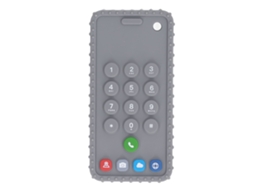 Primerox chupeta em Forma de Telefone Silicone Macio Brinquedo Sensorial Bebe Cor Vibrante Cinza