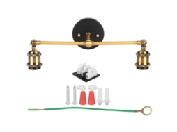 Lâmpada de Parede de ferro antigo com duas cabeças E27 estilo retrô AC85-265V para decoração | S/MARCA