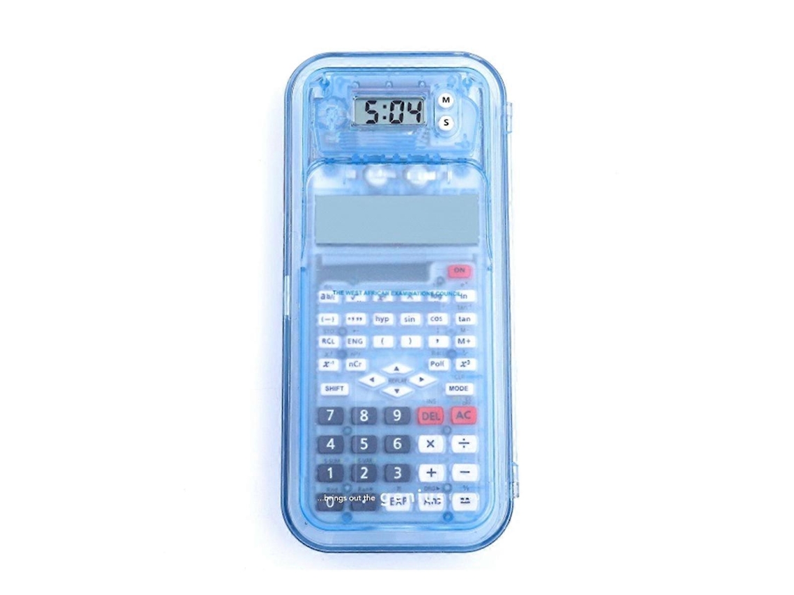 Calculadora Científica Multifuncional Luxmoc, Estojo Transparente, Com Visor De Horas, Calculadora Com Função Científica, Azul Slowmoose