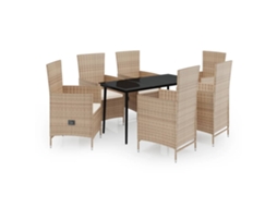 Garden Dining Set, Garden Dining Sets Vidaxl Bege Rattan / Vime (140 Cm Table Length)