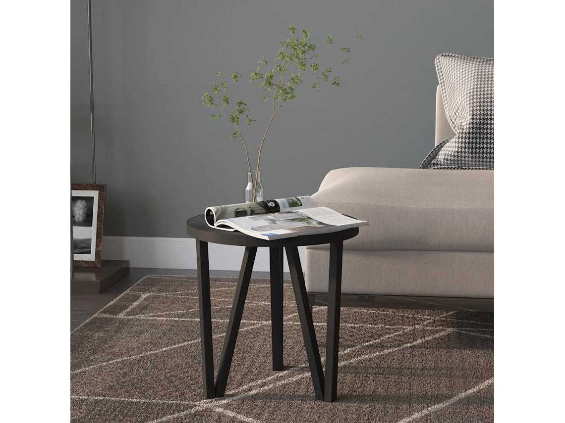 Vidaxl Mesa De Centro Ø35 Cm Mdf Preto
