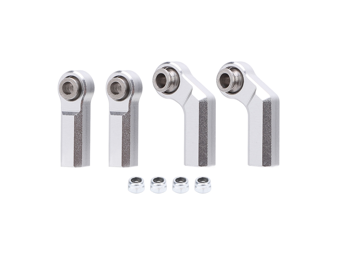 4 Peças De Rótula Para Carro Rc Para Modelo De Carro 1/10 M4 Metal Hilo Direito Ferramenta 7.0 2 Curvas 2 Retas Prata