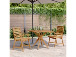 Vidaxl 3 Pcs Conjunto De Jantar Para Jardim Madeira De Acácia Maciça