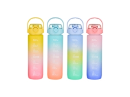 Garrafa Bewinner Multicolor 800ml com Tampa e Canudo