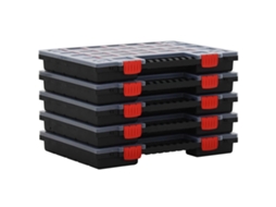 Vidaxl Caixas De Arrumação 5 Pcs Polipropileno 40x30x5 Cm