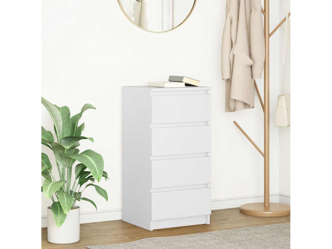 Vidaxl Aparador 37,5x35x76 Cm Derivados De Madeira Branco