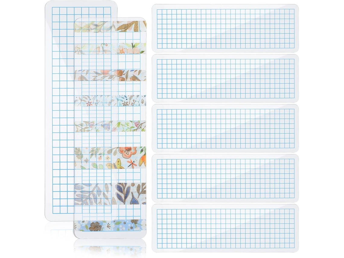 Conjunto De 50 Placas Dispensadoras Fita Adesiva Washi Em Plástico Azul