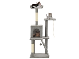Vidaxl Árvore P/ Gatos C/ Postes Arranhadores Sisal 120 Cm Cinzento