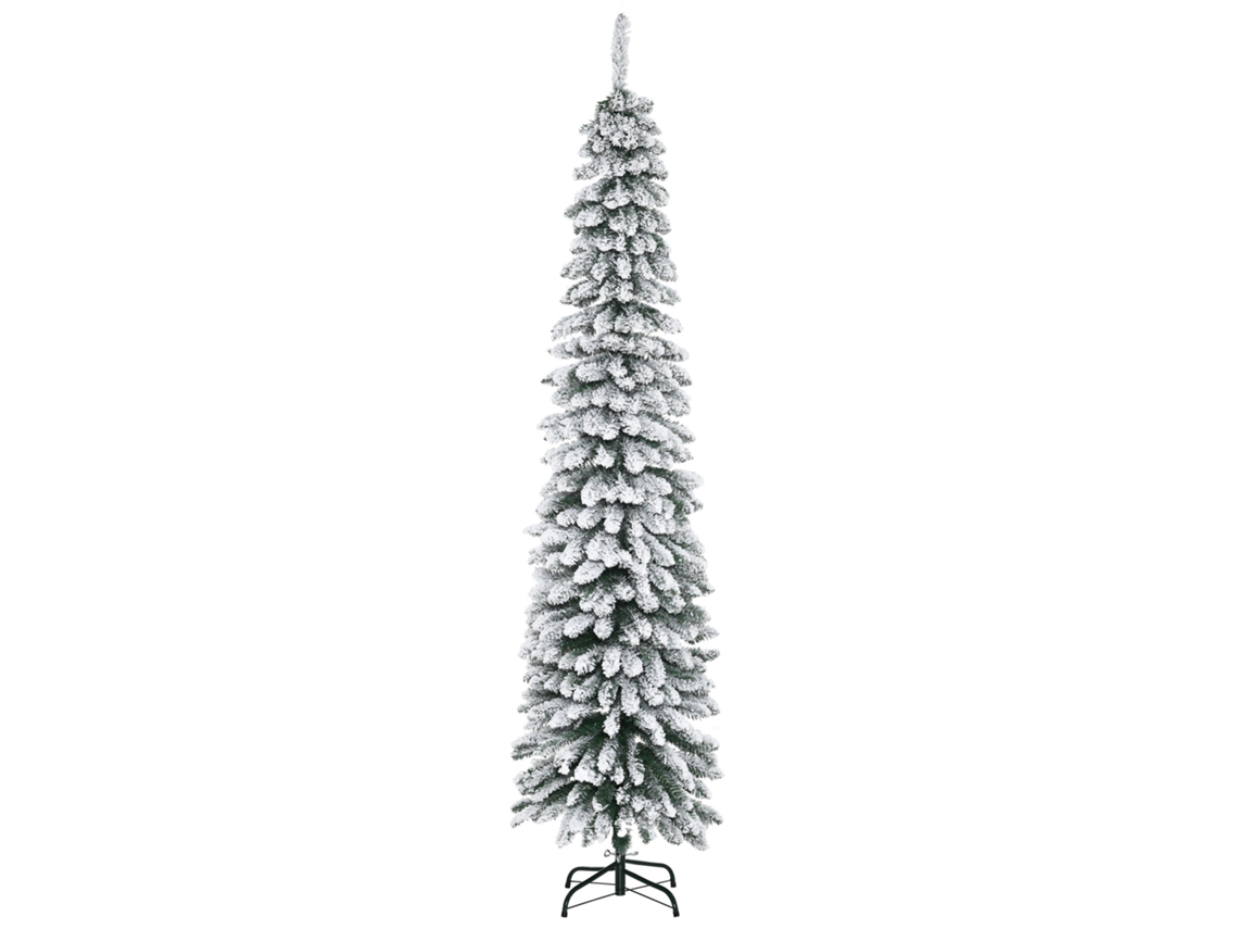 Árvore De Natal Artificial 210cm Com Neve Ignífugo Com 490 Ramos Verde
