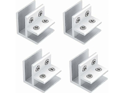 Conjunto de 4 Abrazaderas de Vidrio de 90 Grados para Espesor 8 10mm Material Aluminio Resistente Y Anticorrosivo