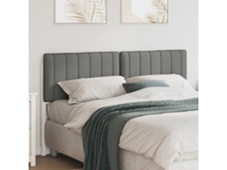 Vidaxl Cabeceira Estofada Com Cabeceira Branco E Cinza Claro 150 Cm