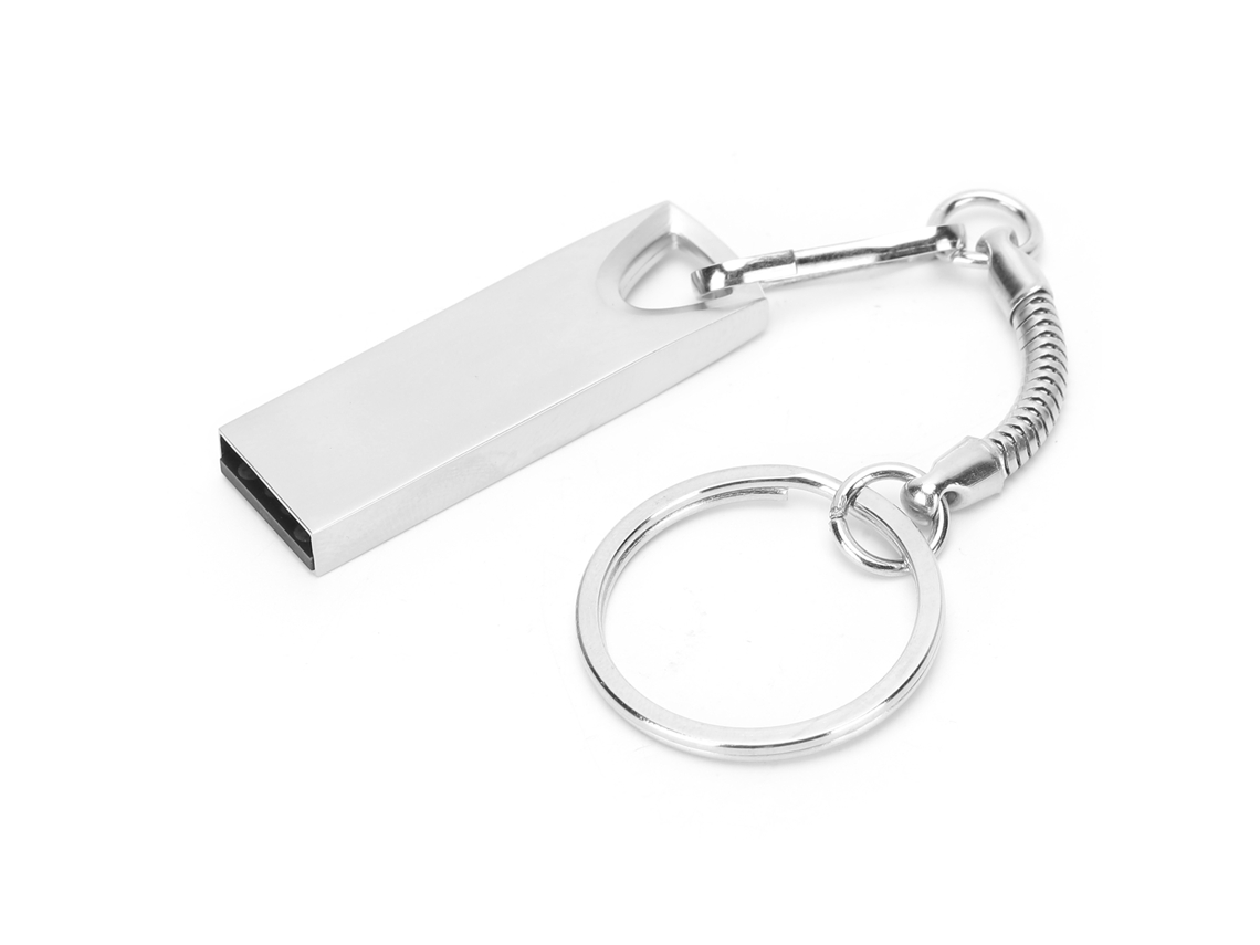 2026 pendrive Usb 2.0 de Metal Mini Portátil Memory Stick Con Anillo Triangular 128g Plata Suministros de Computadora