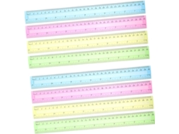 Conjunto De 4 Réguas Retas De Plástico Transparente De 30 Cm Com