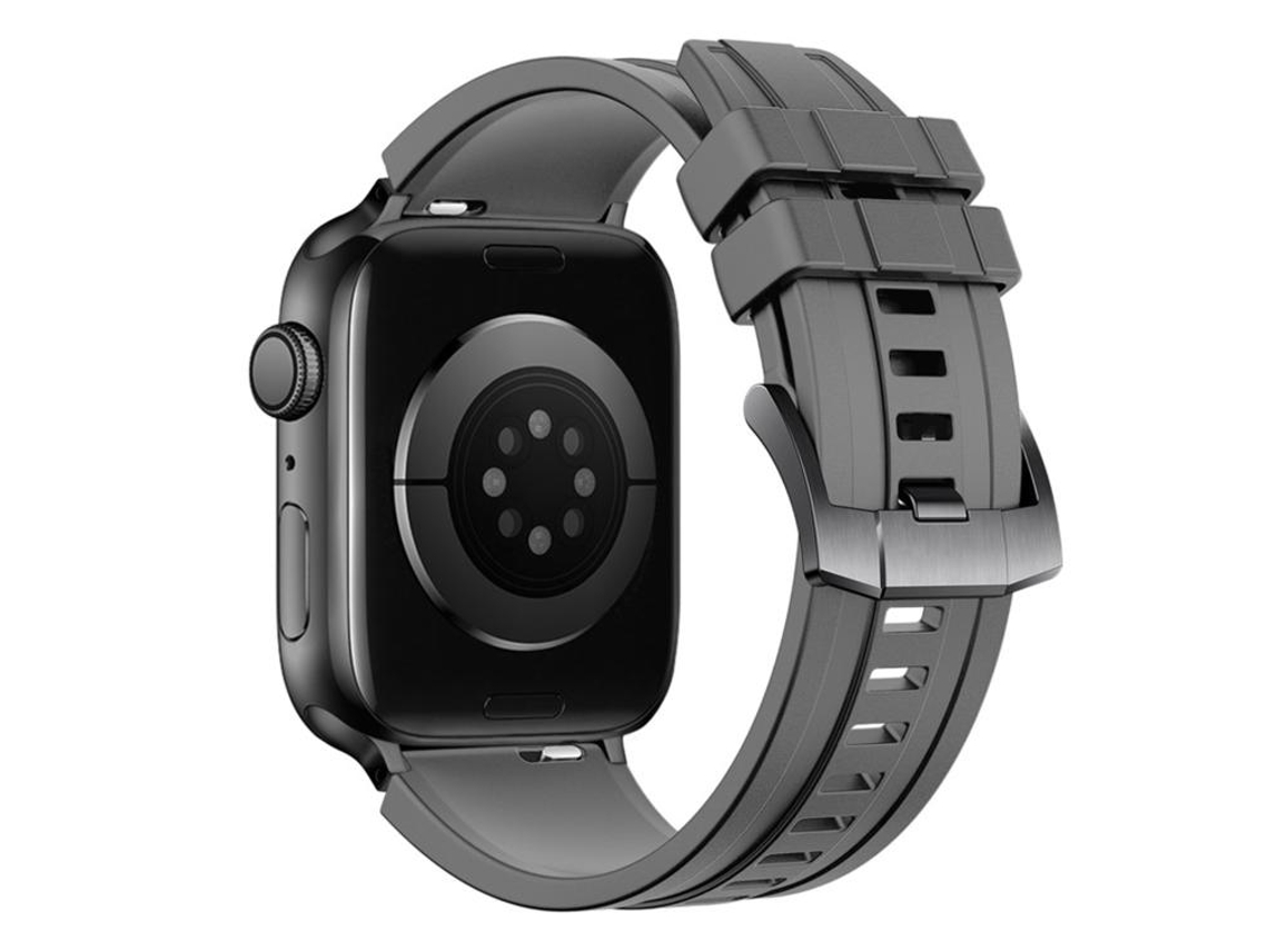 Bracelete para Apple Watch 46/49/45/44mm Borracha Fluorocarbonada Fkm Extraordinary Exploration Cinza XIAOMOYU