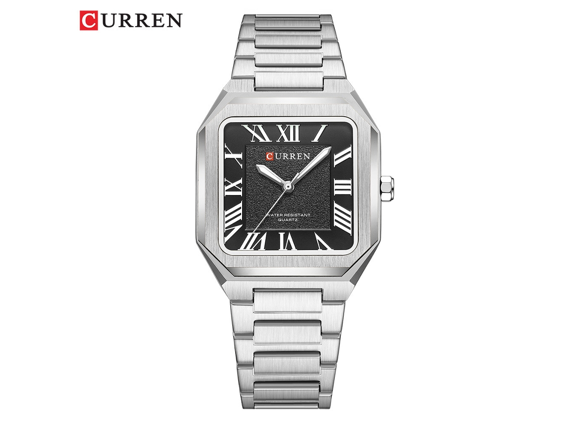 Relógio Masculino Quadrado Minimalista, Pulseira de Aço, Quartzo, Mostrador Grande e Casual. MDUG