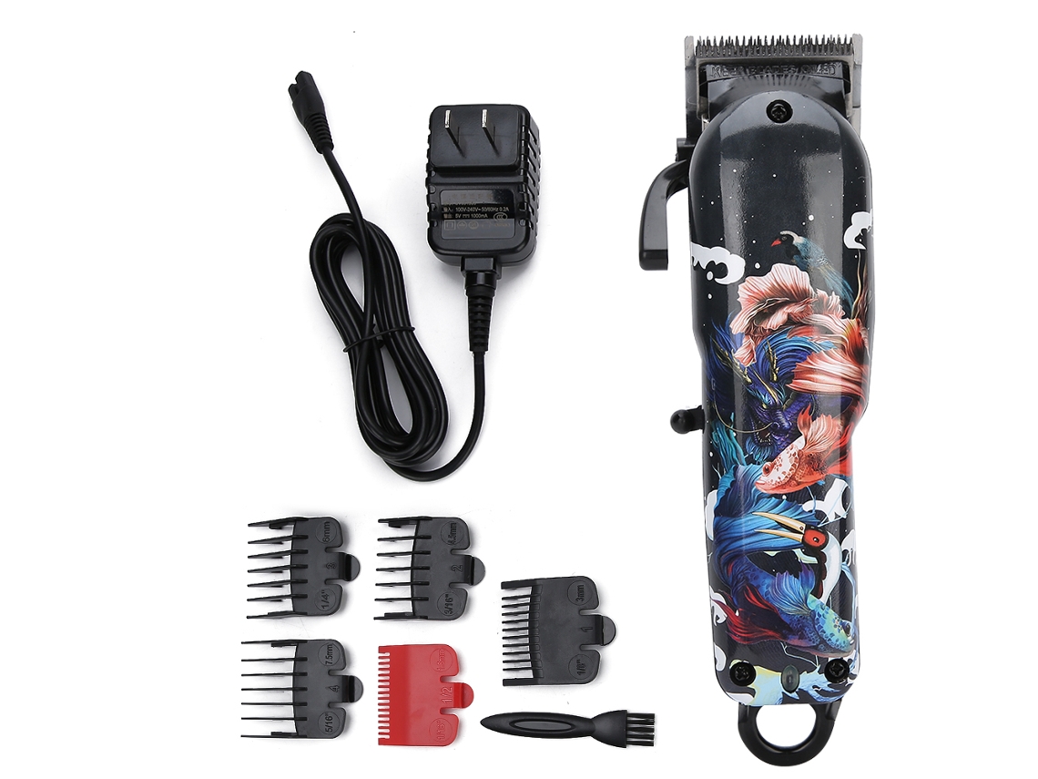Aparelho De Cortar Cabelo Elétrico Profissional Com Padrões De Grafite, Aparador De Cabelo Portátil Com 5 Pentes Guias