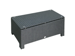 MESA de centro de vidro temperado de 5mm, rattan, tecido, até 50kg, 85x50x39cm preto S/MARCA