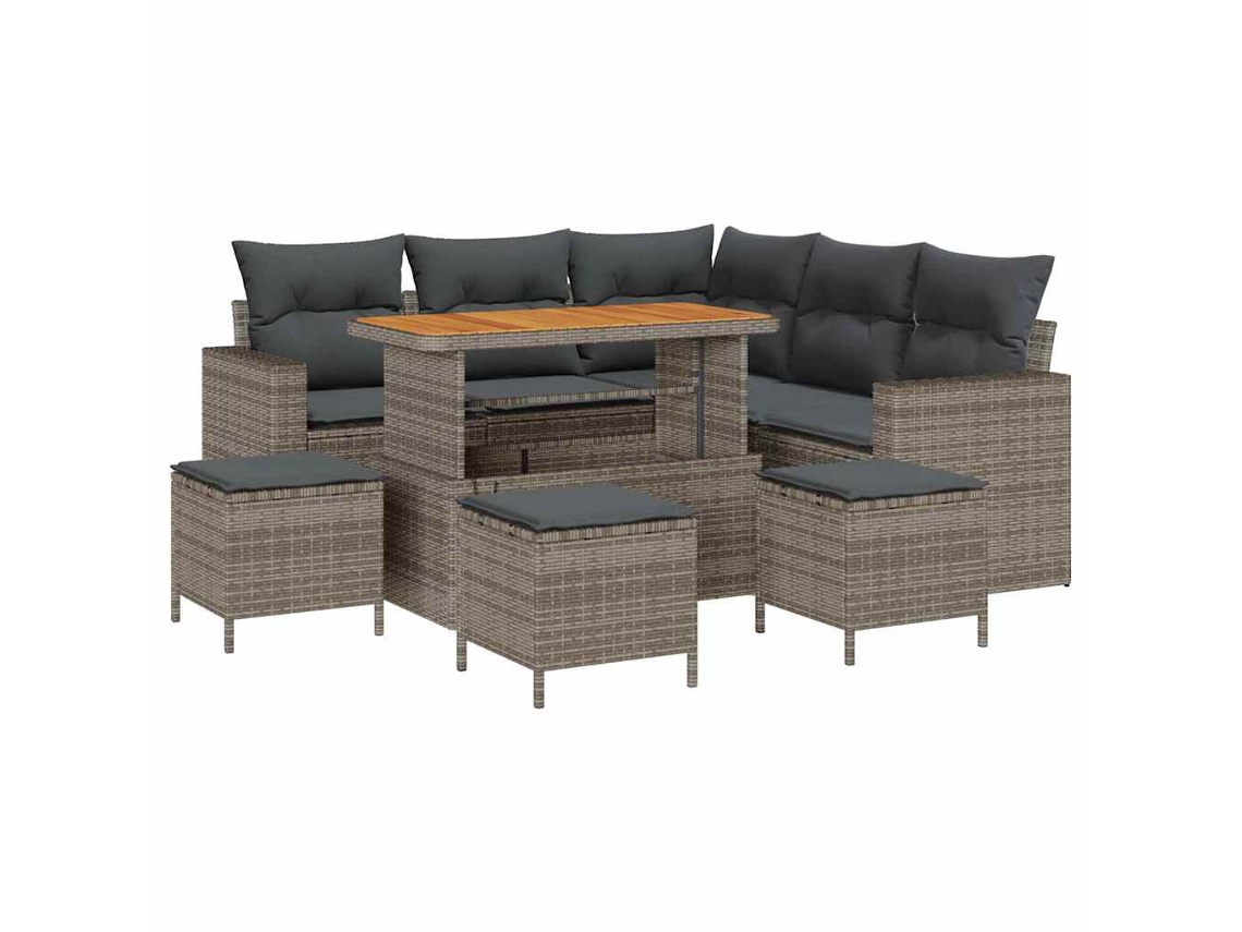 Maison Exclusive - Conjunto De Sofá De Jardim Com Almofada 10 Pcs Cinzeto Vime Pe