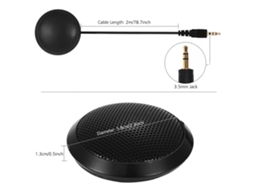 Micrófono Omnidireccional Docooler Ey-550 Com Jack 3.5mm, Cabo De 2m, Alta Sensibilidade Para Videoconferências, Webcast E Gravação