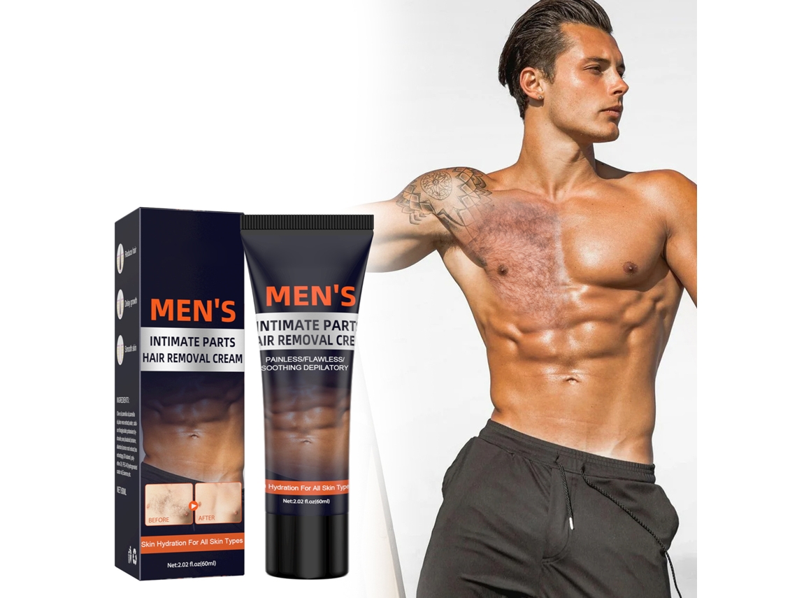 2026 crema Depilatoria para Áreas Íntimas Masculinas Eelhoe 60ml, Suave, Segura, Hidrata Y Suitable para Todo Tipo de Piel