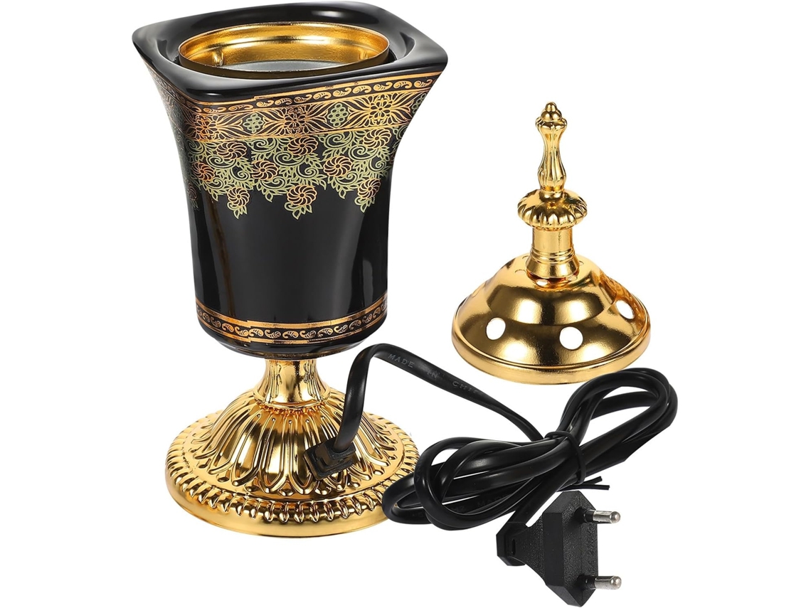 Queimador De Perfume Elétrico De Mesa Em Cerâmica Preta