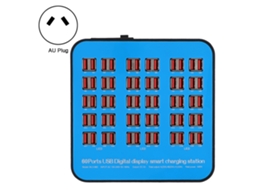 Estação De Carregamento Usb Inteligente 60 Portas Abs Pc Retardante De Fogo 300w 100 240v